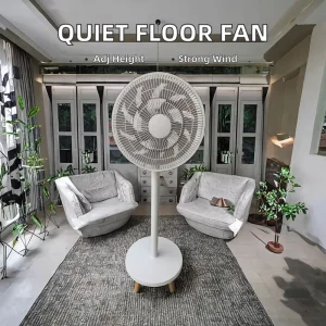 Silent Powerful Electric Floor Fan Adjustable Height Oscillating Air Cooling Household Plastic Tower Pedestal Fan Mechanical