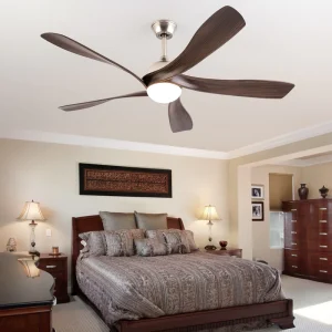 Silver LED Ceiling Fan with DC Noiseless Motor Remote Control and 25W Dimmable Light Ceiling Fans with Lights