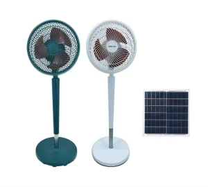 Simple Design Best selling 10 inch Solar powered DC Rechargeable Fan with Adjustable Height Energy Efficient Outdoor & Hotel Use
