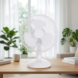 Simple Style Portable 40W Desk Fan 9 Inch Adjustable Electric Fan with Wide Angle Oscillation