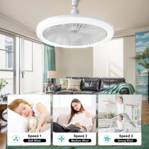 Small Chandelier Fans with Light and Remote Lightbulb Ceiling Fan Replacement for Indoor Bedroom Kitchen Living Room Balcon