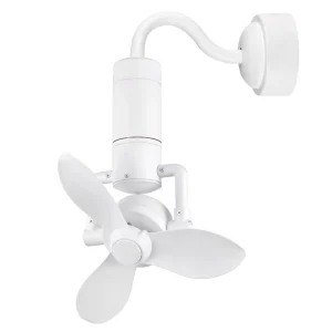 Small DC Motor 360 Revolving Wall Mounted Fan 16inch Acdc orbit Remote Control Decorative Corner Remote Mini Wall Ceiling Fan