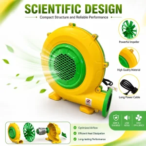 Small Electric Inflatable Fan Blower for Household Outdoor Use for Inflatable Games Includes Air Pump Accessory
