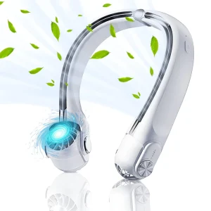 Small Fast Air Cooling USB Charging Personal Bladeless Portable Wearable Electric Hanging Neckband Neck Fan for Outdoor Summer