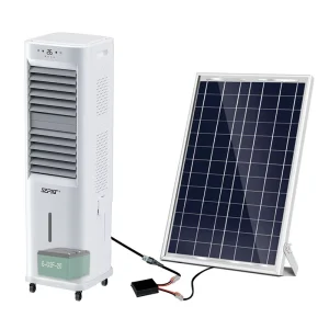 Small Home Appliance 24 Volt DC Rechargeable Battery Plastic Solar Evaporative Desert Air Cooling Fan Cooler