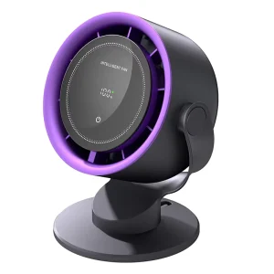Small Home Office Fan Portable Rotatable USB Rechargeable Touch Control Strong Wind Turbo Electric Air Cooling Fan with Display