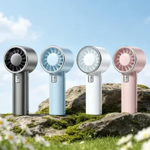 Small Mini Fans Big Wind High-Speed 1200mAh Battery Digital Display Brushless Motor Portable Pocket Fan