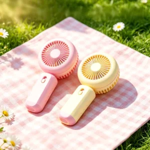 Small Size Easy Carry Rechargeable Battery Low Noise Pocket Cooling Fan Vibrant Fan Blades for Summer Holiday Beach Use Portable