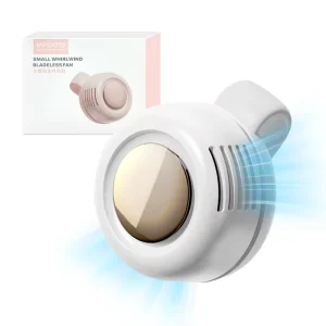 Small Waist Clip Fan Bladeless Mini Fan 3 Speeds Hands Free USB Rechargeable for Outdoor Activities