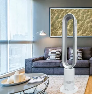 Smart 10 Speed Bladeless Fan Standing Floor Tower Fan with Remote Control Silent Cooling for Bedroom
