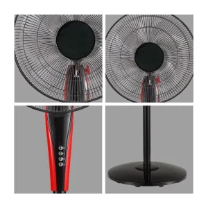 Smart 110V 220V Remote Control Electric Pedestal Fan with 3 Speed Heavy Base Plastic Construction for Household & Outdoor Use