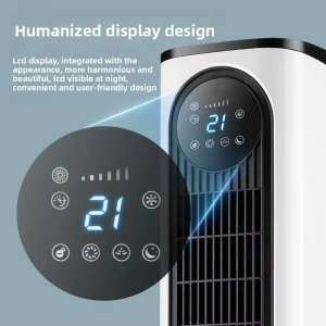 Smart 40 Inch AC Bladeless Tower Fan Cooling & Heating 2 in 1 3 Speed Remote Control 8H Timer Oscillating CE