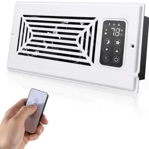 Smart 4×10 Inch Electric Floor Thermostat Controlling 4 Inch AC Vent Blower Register Booster Fan