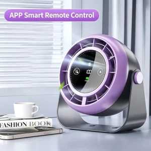Smart APP Control USB Rechargeable Wall Mount Desk Fan 3000mAh Brushless Motor Air Circulator for Hotel RV Car Home Office