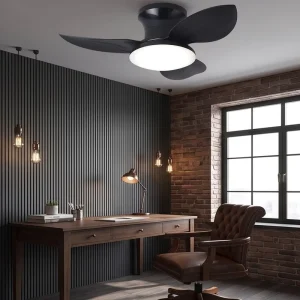 Smart Ceiling Fan with Dimmable LED Light 6 Speed Reversible DC Motor Low Profile Fan Lamp for Home Office Bedroom