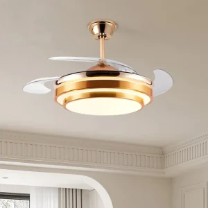 Smart Ceiling Fan with Light 42 Inch Retractable Ceiling Fan with Remote Control Ventilador De Techo for Bedroom
