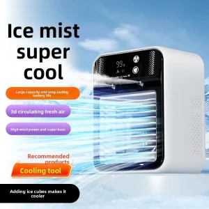 Smart Digital Display Air Cooler USB Portable Desktop Evaporative Air Conditioner Mist Humidifier Cooling Fan for Home Office