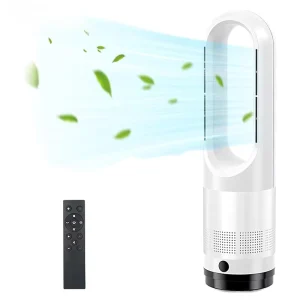 Smart Electric 8 Speeds Bladeless Air Purifier Cooling Heating Timer Digital Control Floor Ceiling Fan Household Plastic Fan