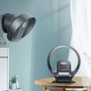 Smart Electric Turbocharger Fan Wall Mounted Bladeless Air Cooling Plastic Digital Remote Control 7 Speed Energy Efficient A+++