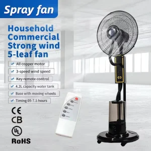 Smart Electrical Stand Mist Fan Remote Control Water Cooler Cooling Water Fan Adjustable Speed Misting Fan