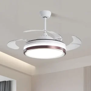 Smart Fan 42 Inch Invisible Retractable Ceiling Fan Decorative Indoor Ceiling Fan Light Ventilador De Techo Con Luz