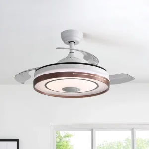 Smart Fan Ventilador De Techo Para Dormitorio 42 Inch Retractable Ceiling Fan with Light and Remote Control