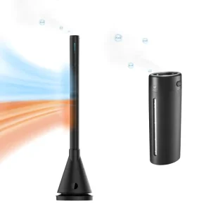 Smart Heater Air Cooler Tower Fan for Home PTC Ceramic Heating Tower and Pedestal Fan Heater With Light