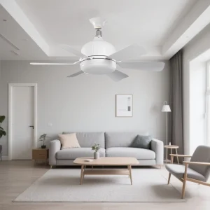 Smart Hugger Modern LED Plastic Ceiling Fan with AC Motor 6 Removable Blades Light Superwind Silence Remote Control