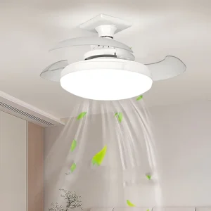 Smart Invisible Ceiling Fan with Light and Remote Memory Function Modern Minimalist for Living Room Bathroom Lights