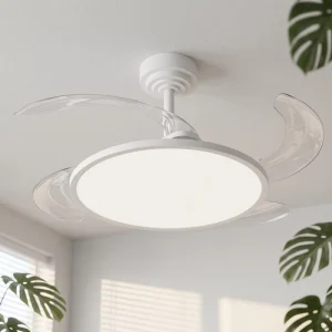 Smart Invisible Fan Light Ventilador De Techo Modern Dc Retractable Ceiling Fans With Led Light and Remote Control