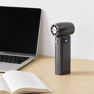 Smart LED Display Handheld Fan 5 Speed High Speed Turbine Blower USB Rechargeable Battery Portable for Outdoor Cleaning BBQ