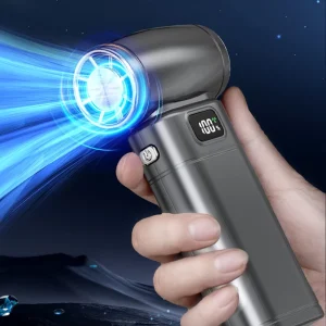 Smart LED Display Handheld Fan 5-Speed High-Speed Turbine Blower USB Rechargeable Battery Portable for Outdoor Cleaning BBQ