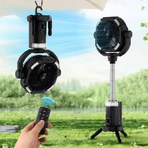 Smart LED Display USB Rechargeable Desktop Wall-mounted Air Cooling Fan Multi-speed Adjustment