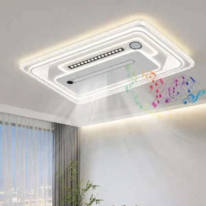 Smart Modern Bladeless LED Livingroom Ceiling Fan with Light for Remote Control Lamps for Home BedRoom Use Fan Lamp