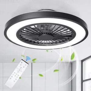 Smart Modern LED 22 Inch Ceiling Fan with Light 3 Wind Speeds Indor Fancy Lamp Remote Control for Living Room