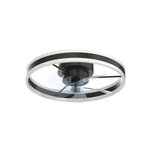 Smart Modern LED Ceiling Fan Lamp with Moon Light 6 Wind Speeds 19.7 Inch New Sealing Roof Socket for Living Room