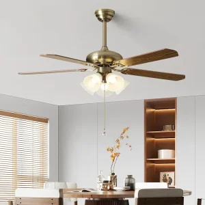 Smart Modern LED Fandelier for Household Bedroom Hotel 42/52 Inch Elegant Ceiling Fan 6 Wind Speeds Remote Control Lamp