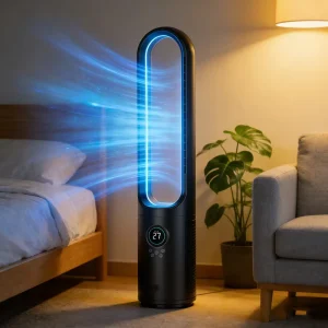 Smart Remote Control Bladeless Oscillating Fan for Office Home Outdoor & RV Use