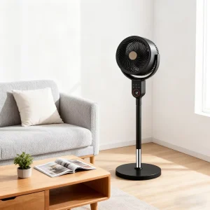 Smart Remote Control Metal Electric Fan with 12H Timer Oscillating Air Cooling Circulation for Household & Hotel Use