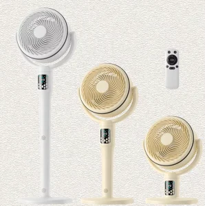 Smart Temperature Sensing Air Circulation Fan Telescopic Brushless Motor Auto Oscillation Remote Control with Night Light