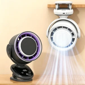 Smart Touch Clip Desktop Fan Portable Mini Auto Swing Quiet High Speed Fan with Light Summer Home Outdoor Cooling Fan