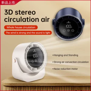 Smart Touch Screen Desk Fan USB Rechargeable Portable & Quiet for Office Home Use
