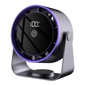 Smart Variable Speed Fan 4000 MAh Rechargeable LED Touch Screen 2 in 1 Desktop Wall Mount Portable Mini Fan