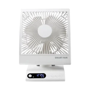 Smart Wall Mounted Plastic Kitchen Fan 9 Inch Brushless Motor Fully Automatic Motion Sensor Big Fan Temperature Display