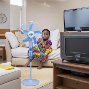 Solar 5 Blades 3 Speeds Standing Rechargeable Fan 8 Hour 16 18 Inch with Stand Solar Stand Fan for Home