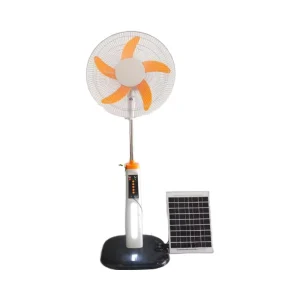 Solar Battery Electric Remote Controlled Air Cooling Fan Oscillating Adjustable Height Energy Efficient Plastic Household