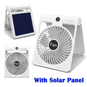Solar Battery Powered Fan Fast Full Charge Reliable Portable Camping Fan