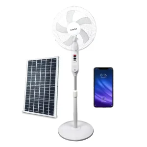 Solar Charging Fan 12 Inch High Wind Long Endurance Outdoor Desk Use Set Lights 10W