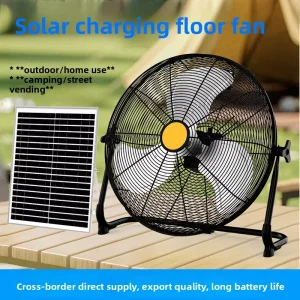Solar Charging Rechargeable Fan Industrial Large Wind Outdoor Camping Portable Floor Standing Fan