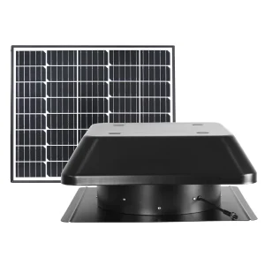Solar DC Air Conditioner Heat Extractor Household Ventilation Exhaust Fan 14” Split Type Square Shape Attic Roof Fan